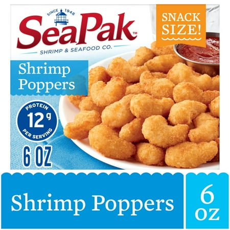 SeaPak Shrimp Poppers with Oven Crispy Breading, Easy to Bake, Frozen, 6 oz