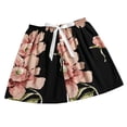 thumbnail image 2 of Karight Womens Floral Print Elastic Waist Shorts Lightweight Flowy Lounge Sleep Shorts with Drawstring, 2 of 5