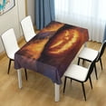 thumbnail image 5 of DEIARA Flaming Pumpkin Square Tablecloth 60×60in Polyester Fabric Tablecloth Washable Dust Resistant Wrinkle Resistant, 5 of 9