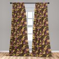 thumbnail image 2 of Plum Flowers Window Curtains, Vintage Design Dreamy Floral Boho Pattern with Modern Color Palette, Lightweight Decor 2-Panel Set with Rod Pocket, Pair of - 28"x95", Mustard Purple Umber, by Ambesonne, 2 of 3