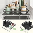 thumbnail image 2 of Escurridor de Trastes Extensible, Escurridor de Platos y Trastes de Acero Inoxidable para Encimera de Cocina, con Drenaje Automático, Estantes Fregadero de Cocina, Adecuado para Familias Pequeñas, 2 of 8
