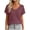 Watermelon Red, variant on cfhntfmh Womens Summer V Neck Tops Short Sleeve Sweaters Knit Casual Plus Size Shirts Hollow out Lace Back with Drawstring Trendy Boho Tops