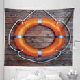 thumbnail image 1 of Nautical Tapestry, The Wooden Wall Safety Emergency Rescue Equipment, Fabric Wall Hanging Decor for Bedroom Living Room Dorm, 5 Sizes, Orange Grey Brown, by Ambesonne, 1 of 1