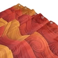 thumbnail image 3 of Red Orange Waves Shower Curtains with 12 Hooks Waterproof Bathroom Decor 66" x 72", 3 of 6