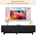 thumbnail image 3 of TV Console with 4 Doors, TUANLUO TV Stand for TVs up to 78", Wood Television Stand, TV Cabinet with Adjustable Shelves, Modern Entertainment Center, TV Stand Furniture for Living Room Bedroom, Black, 3 of 10