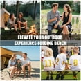 thumbnail image 6 of WTVIDAS Portable Folding Bench, 3 Seats Foldable Bench, Outdoor Camping Bench Chair with Carry Bag , Sturdy Outdoor Seating, 6 of 10