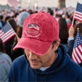 thumbnail image 2 of USA 250th Anniversary Celebration Patriotic Hat Adjustable 1776-2026 Retro Denim Casual Cap for Men Women,Red, 2 of 5