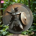 thumbnail image 5 of HELLOYOUNG Greek Soldier Metal Wall Art, Ancient Greek Round Aluminum Sign, 2D Flat Retro Metal Decor for Home, Garden, Bar, 20x20cm Vintage Tin Sign, 5 of 5