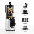thumbnail image 4 of Masticating Juicer Machines, Cold Press Juicer with Wide Feed Chute, High  Yield and Easy to Clean for Whole Vegetables & Fruits, Silver, 4 of 7
