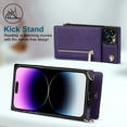thumbnail image 3 of For Iphone 14 Pro Max Cross-Body Zipper Square Phone Case With Holder (Purple),iPhone 12, 3 of 6