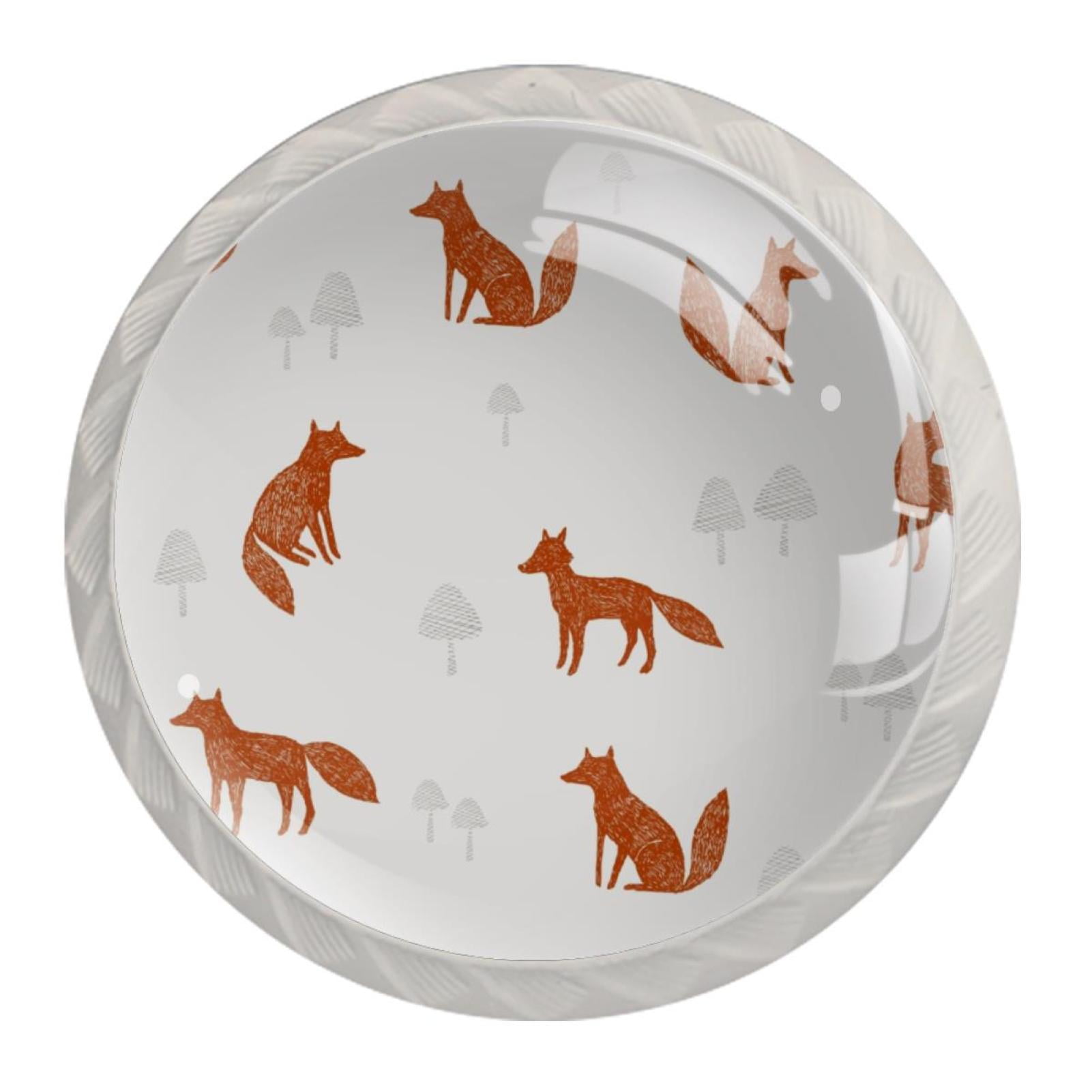 4 Pcs Fox Knobs for Kitchen Cupboard Dresser Bookcase Drawer