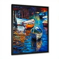 thumbnail image 2 of Boats During Warm Sunset Resting On The Water X 16 in x 32 in Framed Painting Canvas Art Print, by Designart, 2 of 4