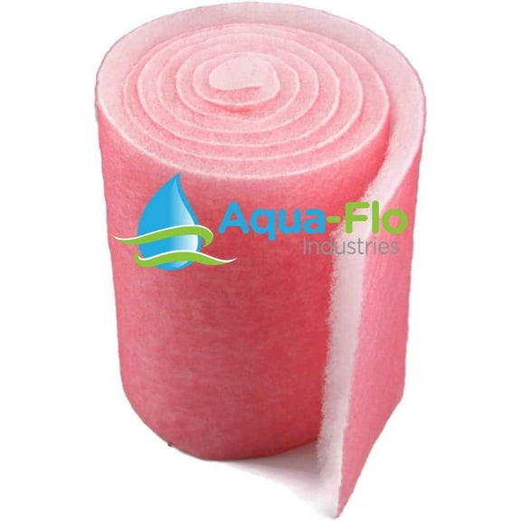 Aqua Flo 24" Pond & Aquarium Filter Media, 120" (10 Feet) Long x 1" Thick (Pink/White) …