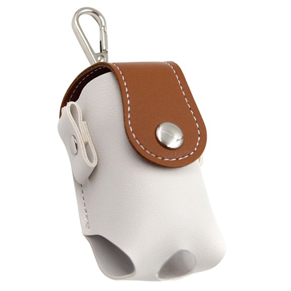 ETEREAUTY Portable Outdoor Golfing Ball Pouch Light Brown PU Material with Metal Clip
