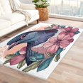 thumbnail image 1 of Bird Rug, Black Bird Area Rug 4x5, Wildflowers Rugs for Bedroom, Rugs Low Pile Washable Stain Resistant Easy Clean for Dining Room, Living Room Soft Carpet Decor Km&-313, 1 of 7