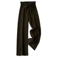 thumbnail image 3 of Women's Soft Polyester Elastic Waist Loose Pants, Solid Color Bow Tie Design, Flattering Casual Fit, Versatile Summer Work Smart Casual & Daily Errands Wear, Comfortable Wide Leg, 3 of 6