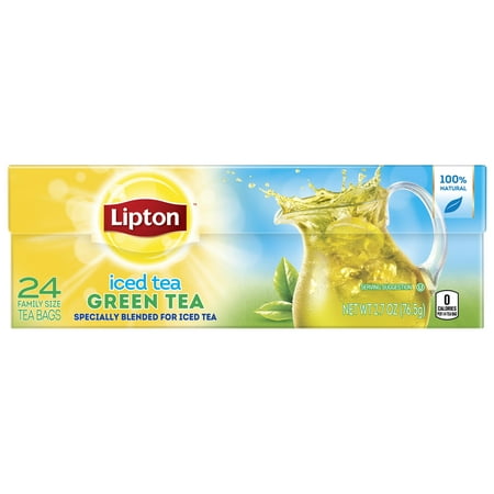 Lipton Green Tea Family-Sized Iced Tea Bags, 24 (Best Green Tea Bags Brand)