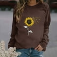 thumbnail image 2 of HKEJIAOI Chandail Graphique Tournesol Femme Manches Longues T-Shirt Décontracté Col Rond chandail Ample, c-Brun G, 2 of 4