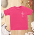 thumbnail image 4 of Shop4Ever Jesus Cross Cursive Script Pocket Size Toddler's Cotton T-Shirt 4T Hot Pink, 4 of 6