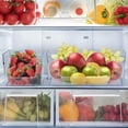 thumbnail image 3 of Sorbus Open Plastic Storage Bins Clear Pantry Organizer Box Bin Containers for Organizing Kitchen Fridge, Food, Snack Pantry Cabinet, Fruit, Vegetables, Bathroom Supplies, Square (4-Pack), 3 of 3