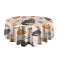 thumbnail image 5 of Happy Thanksgiving Turkey Fall Pumpkin Round Tablecloth 60" X 60",Wrinkle Wipeable Table Cloth for Kitchen Dining Room Picnic Patio Party, 5 of 6
