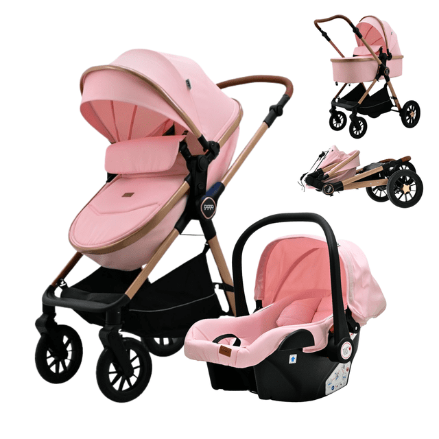Carriola Para Bebé Dodo Baby Aurora Bambineto Y Portabebé Rosa