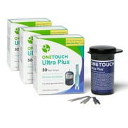 OneTouch Ultra Plus Test Strips for Diabetes Value Pack - 90 Strips | Diabetic Test Strips for Blood Sugar Monitor | Self Glucose Testing | Only Works with OneTouch Ultra Plus Flex Meter