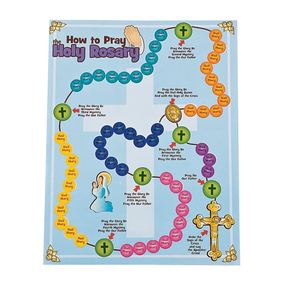 Pray The Rosary Sticker Scene - Stationery - 12 Pieces