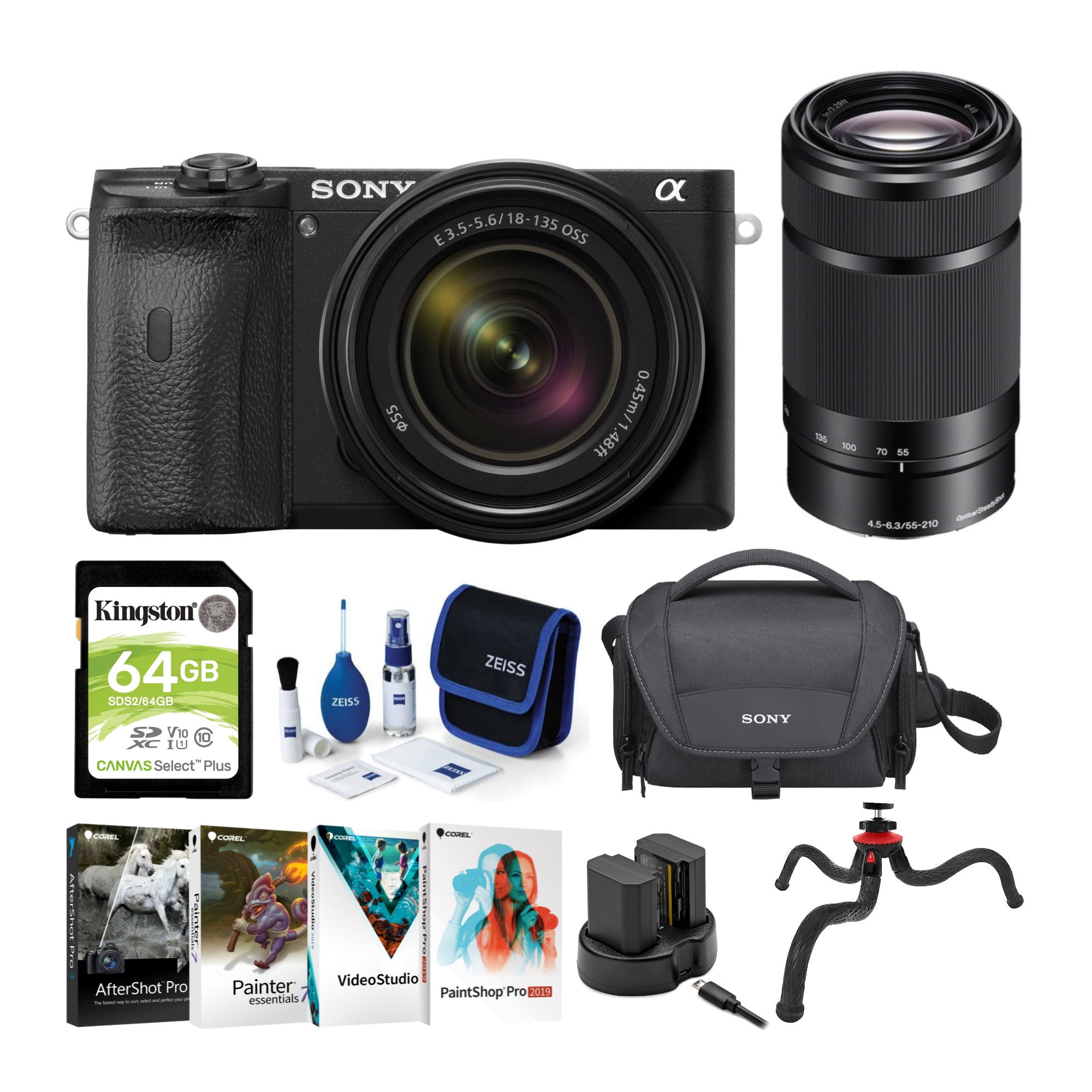 Sony Alpha a6600 APSC Mirrorless ILC Bundle with 18135mm & 55210mm