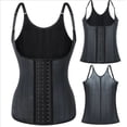 thumbnail image 1 of Glossy Steel Bone Rubber Body Shaper Vest Waist-Fitted Girdle With Shoulder Strap, 1 of 6