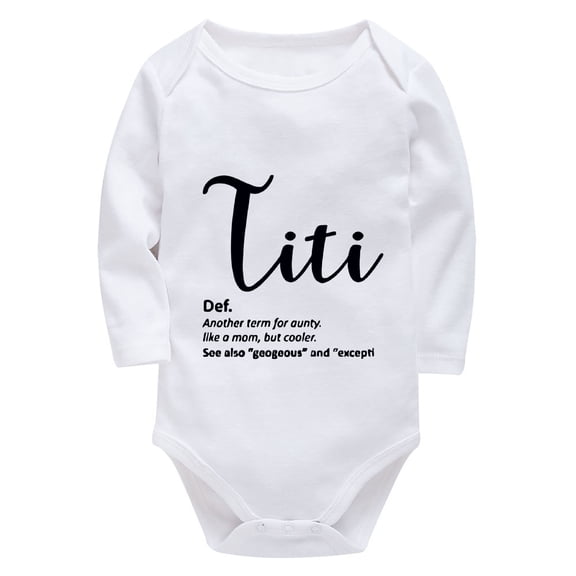 Titi Definition Newborn Girl Onsies Long Sleeve Baby Girl Bodysuits White 0-3 Month Outfit Boy