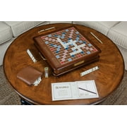 WS Game Company Scrabble Luxury Edition with Rotating Wooden Board Game