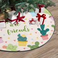 thumbnail image 3 of FMSHPON Cute Cartoon Cactus Xmas Christmas Tree Skirt Stand Mat for Holiday Party Decoration Indoor Outdoor 48 inches, 3 of 3