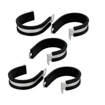 38mm Dia EPDM Rubber Lined P Clips Cable Hose Pipe Clamps Holder 5pcs