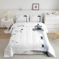 thumbnail image 2 of Erosebridal Watercolor Nautical Lighthouse Bedding Twin Comforter Set, Seagull Bird Down Comforter, Reversible 2 Pieces, 2 of 8