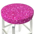 thumbnail image 3 of Balery Rose Red Glitter Velvet Round Bar Chair Cushion Cover Adjustable, Protects From Scratches And Stains, Soft & Washable Ideal For Wooden And Metal Stools - 13 Inch, 3 of 7