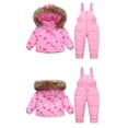 thumbnail image 7 of GiLiling Toddler Boys Snow Suit - Hooded Puffer Jacket and Snow Bib Pants, 2 Piece Winter Snowsuit Set (Hot Pink, 4-5 Years), 7 of 7