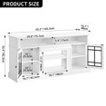 thumbnail image 6 of Uforic Farmhouse LED TV Stand for TV up to 70" with Glass Door, Wood TV Media Console for Living Room, White, 6 of 9