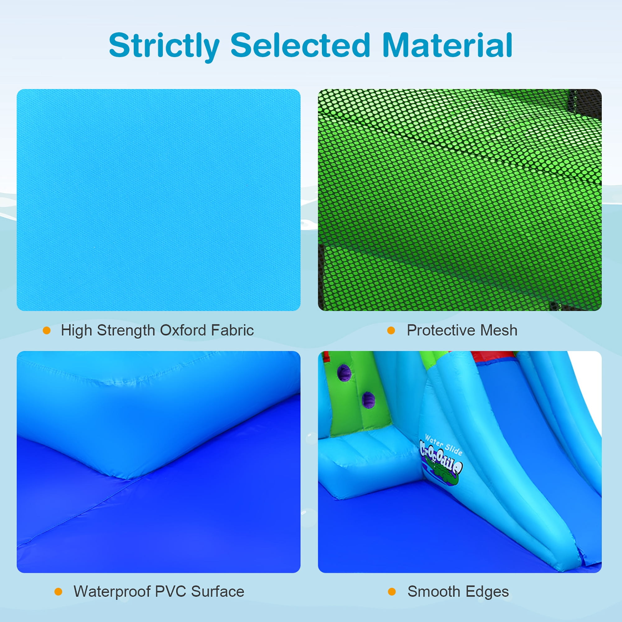 Costway Inflatable Water Slide Kids Bounce Castle Splash Pool Blower Excluded for Toddler, Bouncy Water Park