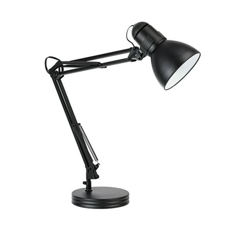 Globe Electric 28  Contemporary Heavy Base Architect Black Swing Arm Desk Lamp  5698601