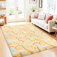 thumbnail image 5 of MeyJey 4'x 6' Shag Area Rug, Soft Fluffy Area Rugs for Kids Room Living Room Bedroom Decor Carpet, Orange, 5 of 7