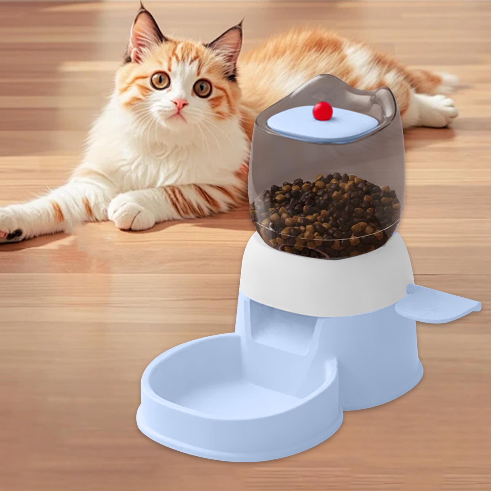 Serenable Automatic Pet Feeder,Outdoor Pet Dispenser,Press to feed,2L Cat Food Water Dispenser,Pets Automatic Feeder for Kitten Cat Dog blue