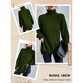 thumbnail image 5 of NFTOEIULA Women Turtleneck Long Sleeve Slit Hem Chunky Knit Sweater, 5 of 5
