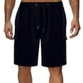 thumbnail image 1 of pstuiky Pantalones cortos de gimnasio para hombre, Pantalones cortos casuales de moda para hombre, de color liso, con cintura elástica y múltiples bolsillos. Pantalones cortos de entrenamiento, 1 of 8