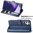 thumbnail image 4 of Wallet Case for Samsung S22 Ultra Magnetic Clasp Folio Kickstand Premium Leather Case with Hand Strap, [RFID Blocking] Credit Card Slots Shockproof TPU Inner Cover for Samsung Galaxy S22 Ultra, Blue, 4 of 9