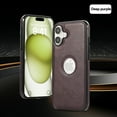 thumbnail image 3 of iPhone 16 Plus Case with Logo Hole, Premium PU Leather + TPU Slim Fit Shockproof Anti-Scratch Heavy Duty Protection Rugged Phone Case for Apple iPhone 16 Plus, Purple, 3 of 7