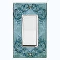 thumbnail image 1 of Metal Light Switch Plate Cover Sea Green Elegant Damask Wallpaper WAL030, 1 of 13