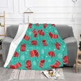 thumbnail image 2 of XMXT Flannel Throw Blanket for Couch, Red Christmas Stockings Gloves Bed Sofa Decor Blankets for Home Bedroom, 40 x 30 inches, 2 of 9