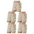 thumbnail image 2 of Qarigey Pantalones cargo Pantalones cortos de bolsillo Cintura suelta Pantalones de verano Deportes casuales Type5 NO5, 2 of 6