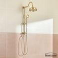 thumbnail image 2 of Boyel Living Wall Mounted Bathroom Shower System 8 in Rainfall Shower Head with Handheld Shower Dual Function Exposed Pipe Integrated Bathroom Luxury Shower Faucet Set(Brushed Gold), 2 of 10